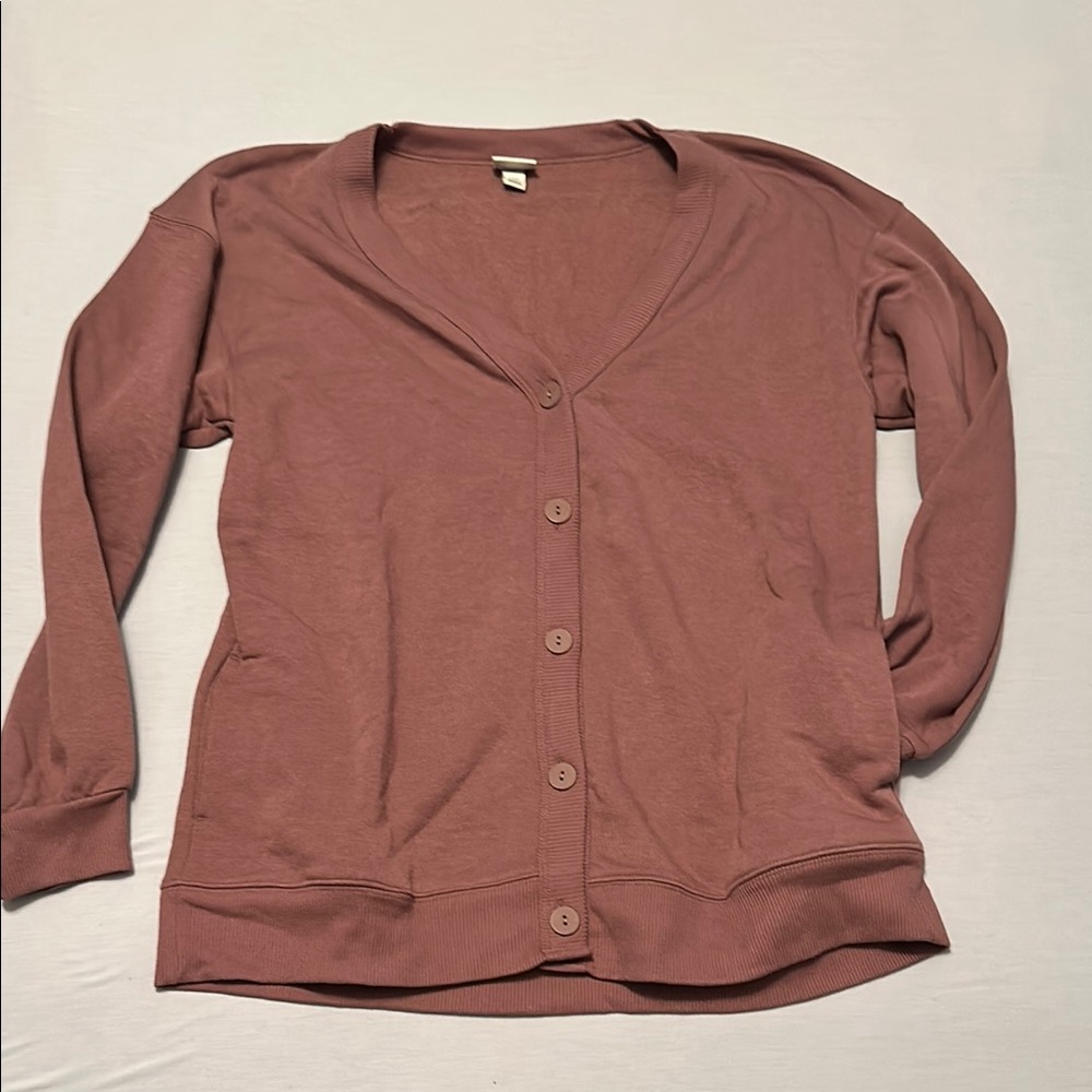 Pink Button-Up Cardigan
